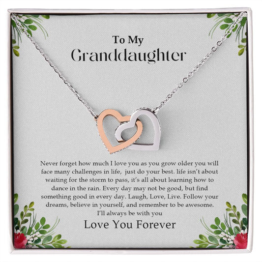 To My Granddaughter | Love You Forever - Interlocking Hearts necklace